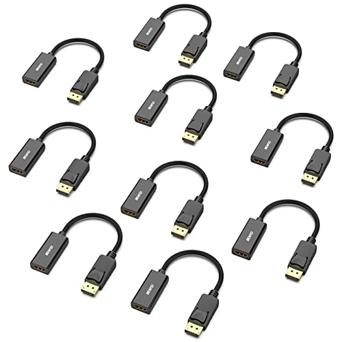 BENFEI DisplayPort to HDMI Adapter, 10 Pack Gold Plated DisplayPort/DP from Computer/Laptop to HDMI from Monitor/TV/Projector Converter (Not Bi-Directional, Not Compact with USB Port) - Image 1