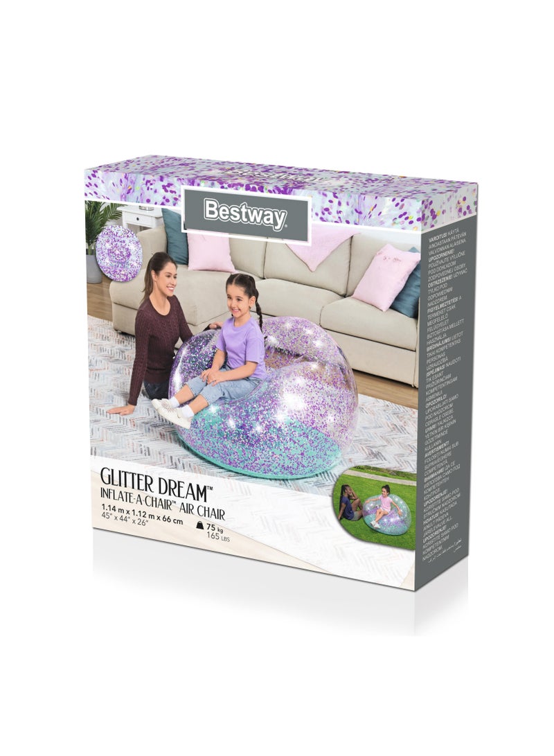 بست واي كرسي هوائي قابل للنفخ Glitter Dream من Bestway® مقاس 45 بوصة × 44 بوصة × 26 بوصة/1.14 متر × 1.12 متر × 66 سم 75115 - Image 5