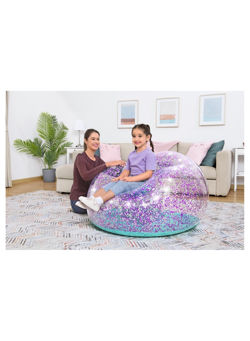 بست واي كرسي هوائي قابل للنفخ Glitter Dream من Bestway® مقاس 45 بوصة × 44 بوصة × 26 بوصة/1.14 متر × 1.12 متر × 66 سم 75115 - Image 3