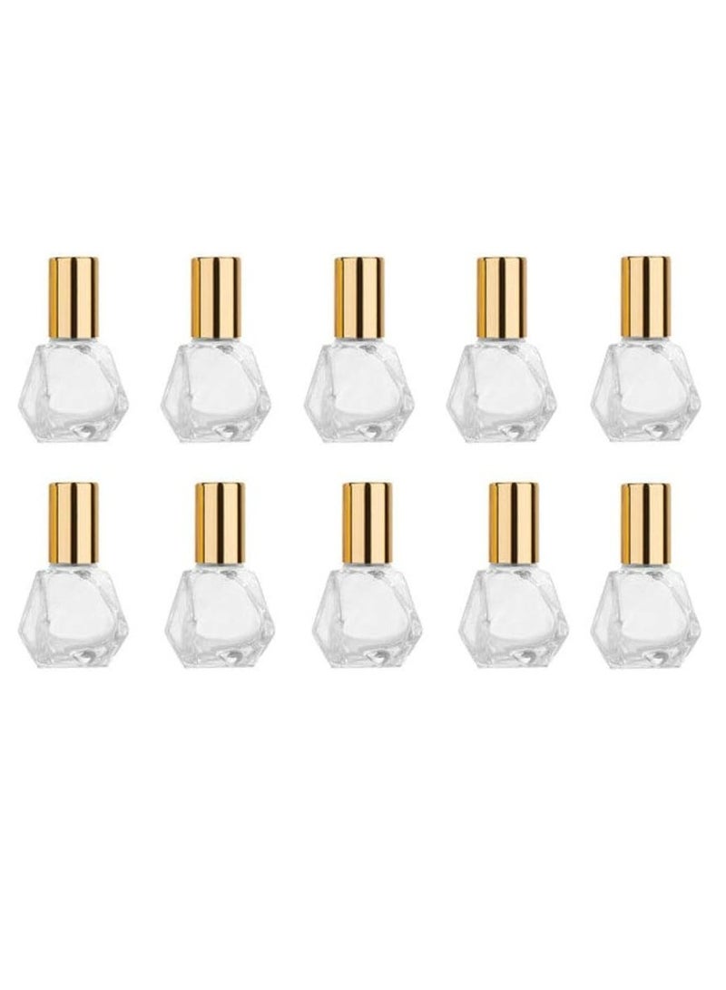 Oasisgalore 10 PCS Mini 8ml Clear Glass Roller Bottles - DIY Travel Essential Oil Bottles with Gold Caps.  - Image 1