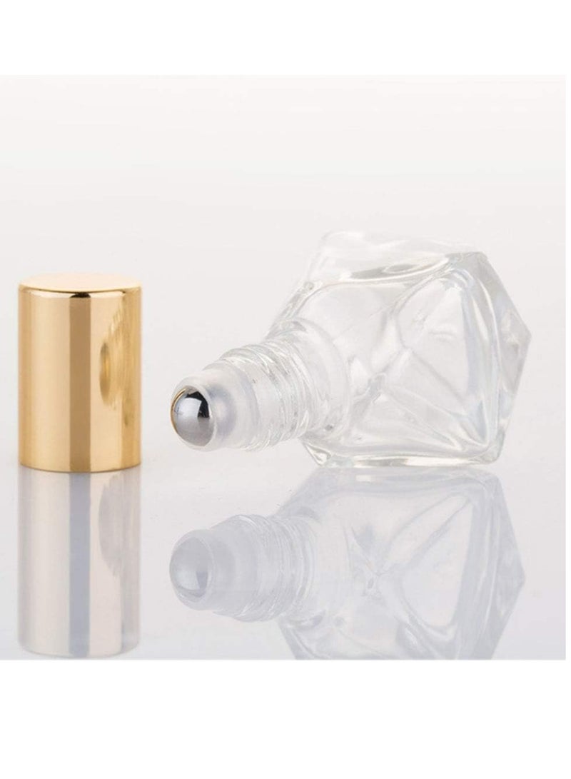 Oasisgalore 10 PCS Mini 8ml Clear Glass Roller Bottles - DIY Travel Essential Oil Bottles with Gold Caps.  - Image 4
