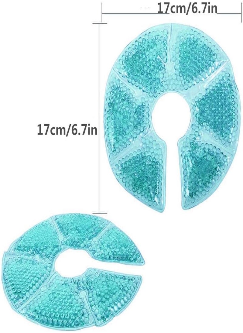 Bebiland 2 PCS Breast Ice Pack Cooling Breast Gel Pads for Breast, Breast Pack with Soft Plush Backing for Pain Relief of Breastfeeding, Engorgement Blue  - Image 3