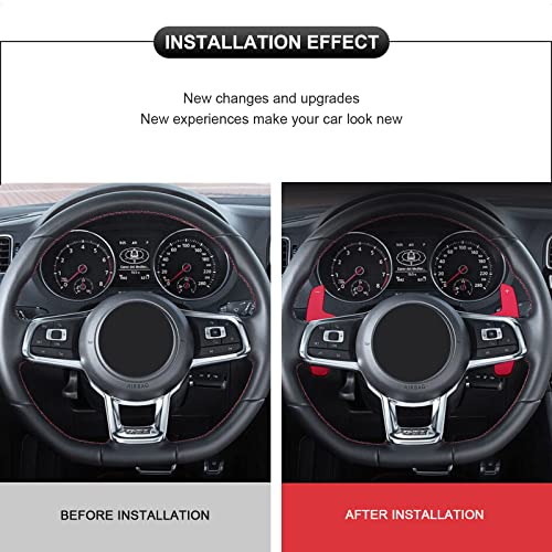 SK CUSTOM Replacement Steering Wheel Shift Paddle Extended Shifter Compatible with VW Golf 7 Scirocco SAGITAR GLI LAMANDO GTS Polo GTI Car Accessories Aluminum Alloy Red - Image 4