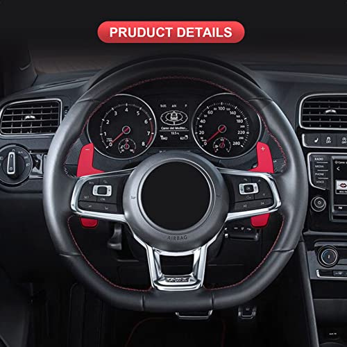 SK CUSTOM Replacement Steering Wheel Shift Paddle Extended Shifter Compatible with VW Golf 7 Scirocco SAGITAR GLI LAMANDO GTS Polo GTI Car Accessories Aluminum Alloy Red - Image 3