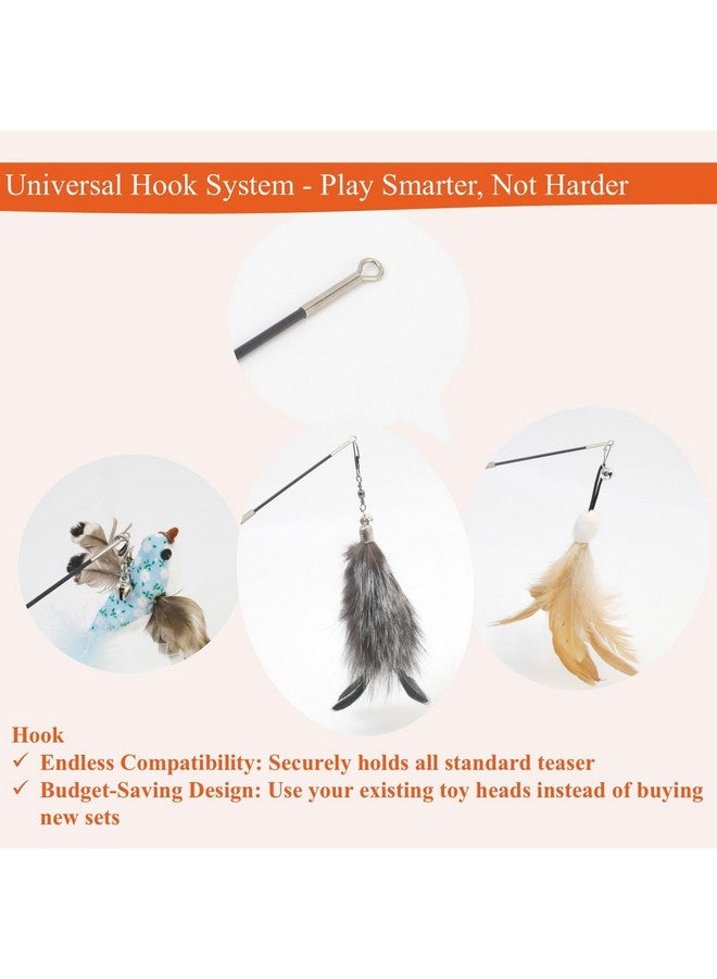 عصا لعب القطط القابلة للسحب - 16.5 بوصة - 30.7 بوصة قابلة للتمديد مع صنارة صيد وعصا لعب من الريش بمقبض متين من مادة إي في إيه، لا تتضمن بديلاً، مثالية للعب الداخلي لمحبي القطط - Image 5