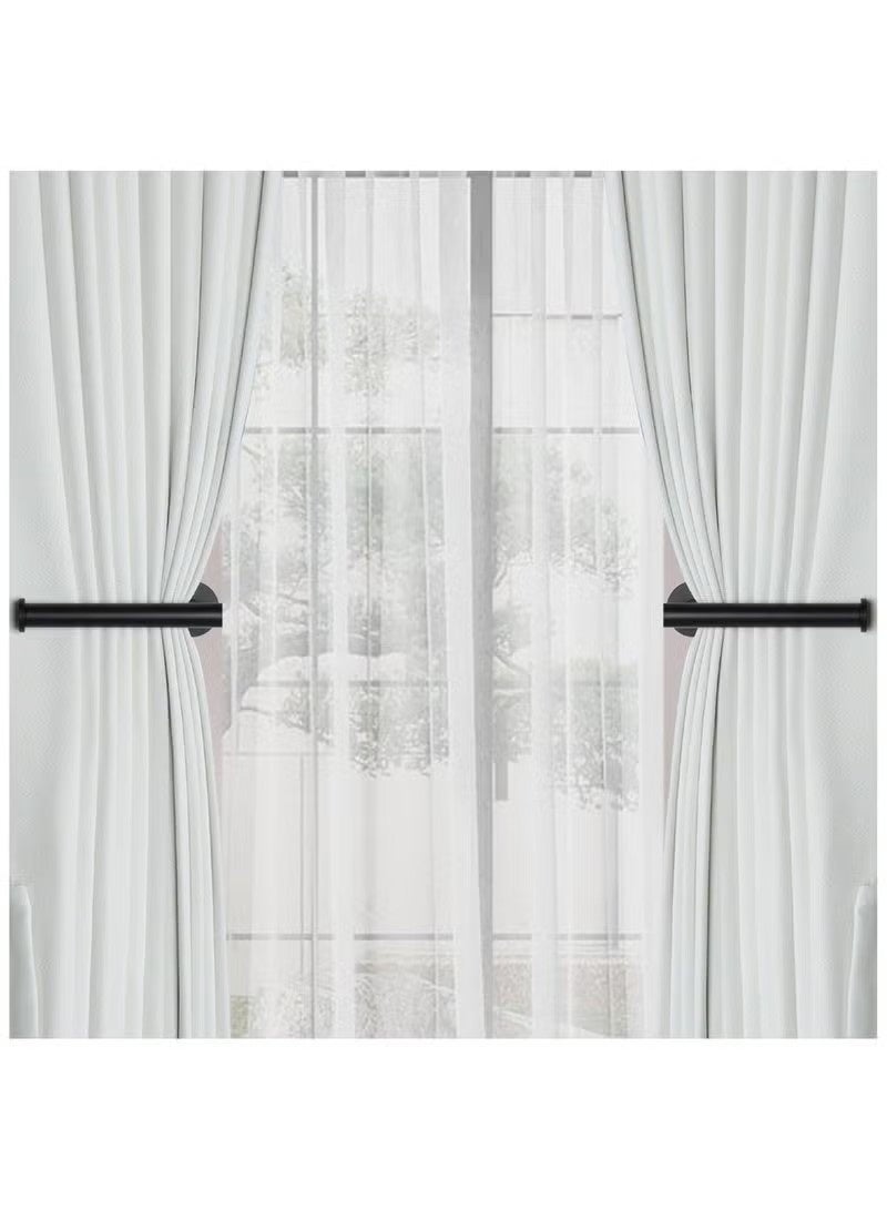 Curtain Tiebacks Adhesive Curtain Tiebacks No Drilling Adhesive Curtain Hooks Multifunctional hooks, also practical small hooks for kitchens and bathrooms (2, Black) - Image 3