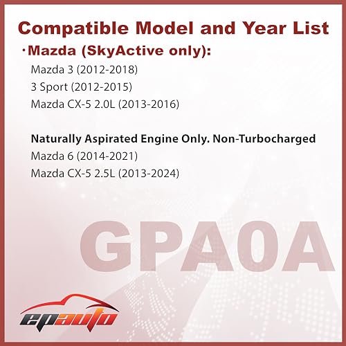 EPAuto GPA0A (PE07-13-3A0A) Replacement for Mazda Rigid Panel Engine Air Filter for SkyActiv Mazda 3 (2013-2018), Mazda 6 (2014-2021), CX-5 2.5L (2013-2024) - Image 3