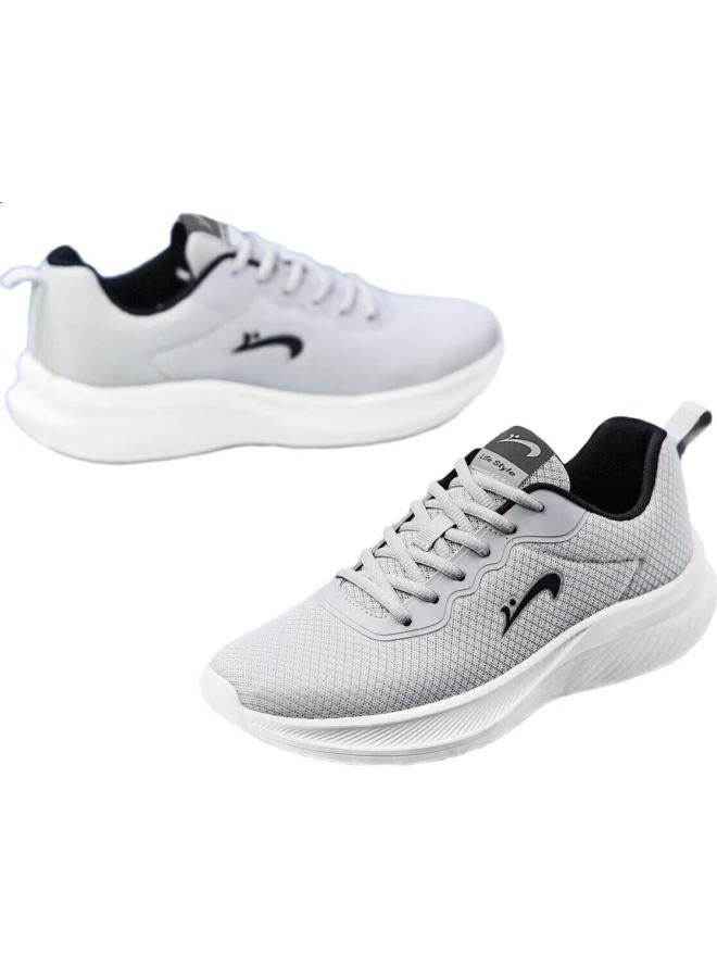 Noble bird Guirenniao Men'S Sneakers Breathable Casual Shoes, Mesh Upper, Ultra-Light Running Shoes, Shock-Absorbing Running Shoes For Men, Light Gray, Size 42 - Image 2