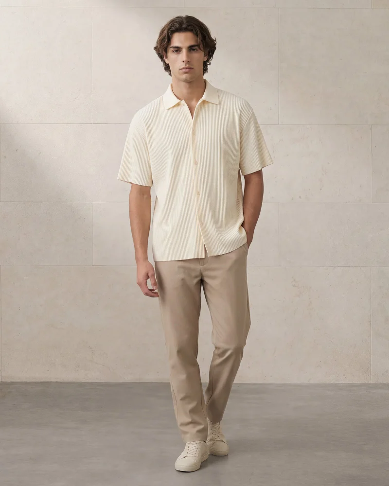 Redtag Men Ivory Lounge Shirt