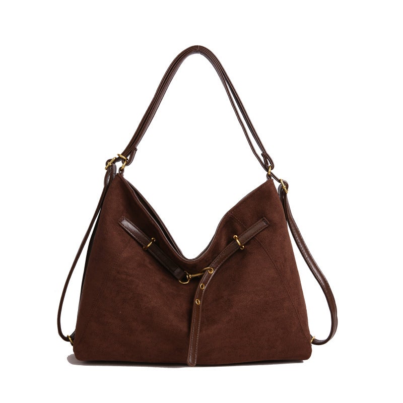 Women's Retro Suede Large Capacity Tote Bag - Image 5