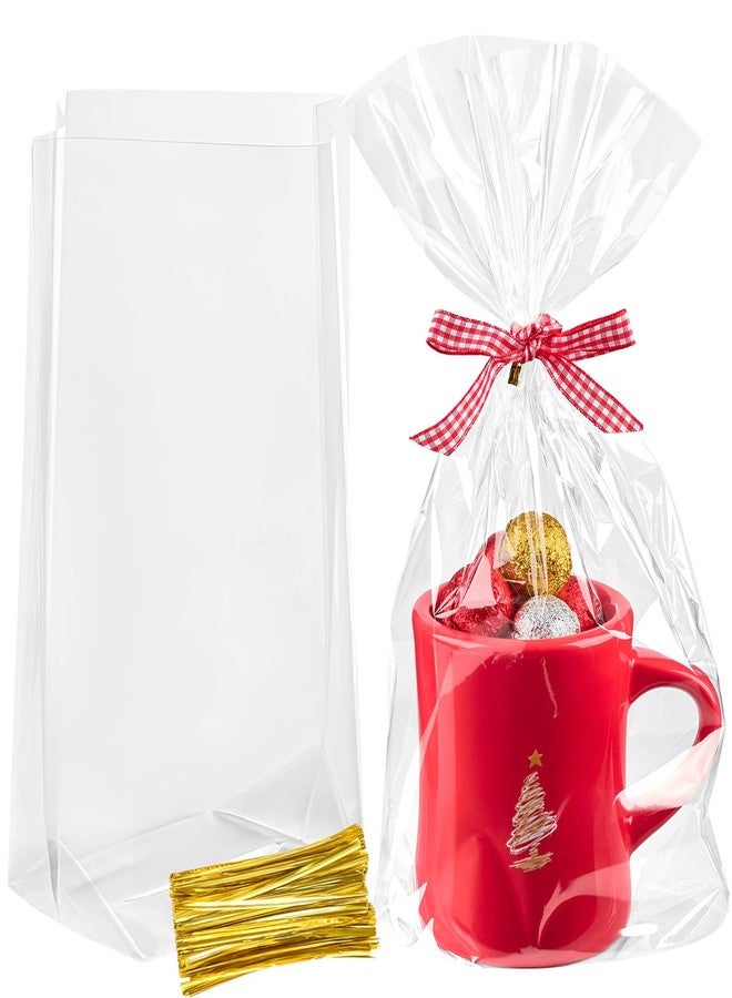 Ohuimrt Clear Cellophane Treat Bags, 7x12x3 Inch, 100 Pack - Image 1