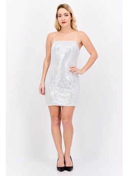 Women Textured Mini Dress, Silver - pzsku/ZE996E7A276E4D97C4DDFZ/45/_/1728398645/8e5e11bf-532b-4a54-ae71-f952d97a70ec