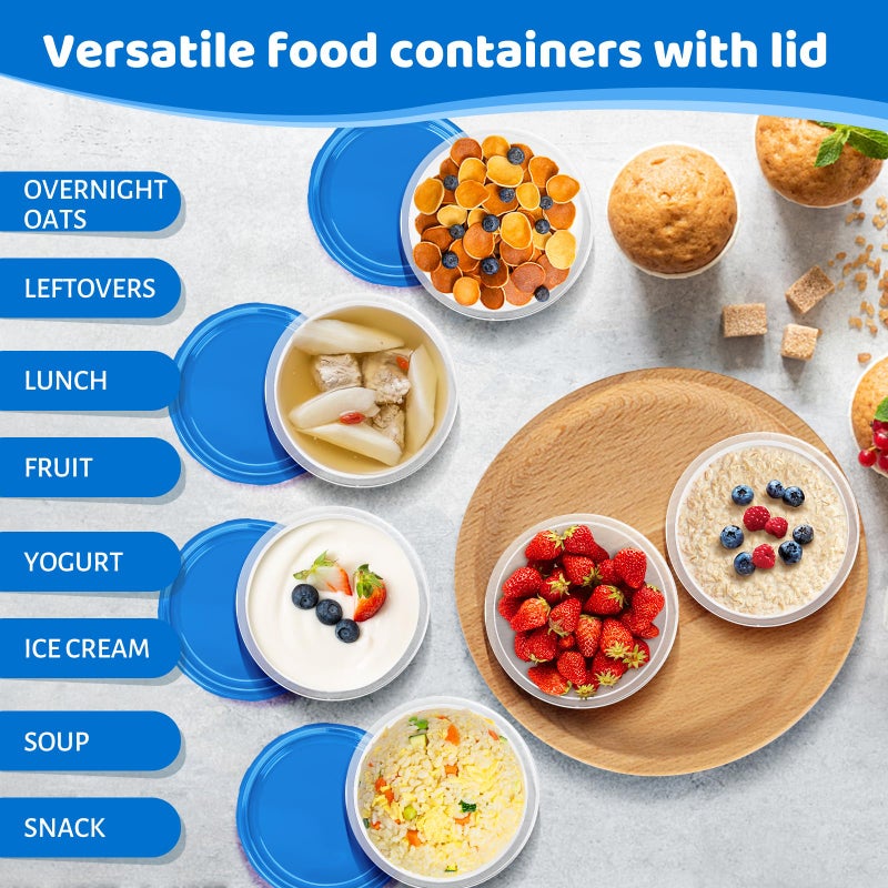 Atecare Freezer Storage Containers  [10 Pack-16 Oz] Ultra Thick Freezer Containers With Leakproof Twist Top Lids  Heavy Duty Bpa Free Stackable Food Containers For Lunch/Salad/Leftover/Soup/Oats/Ice Cream - Image 4