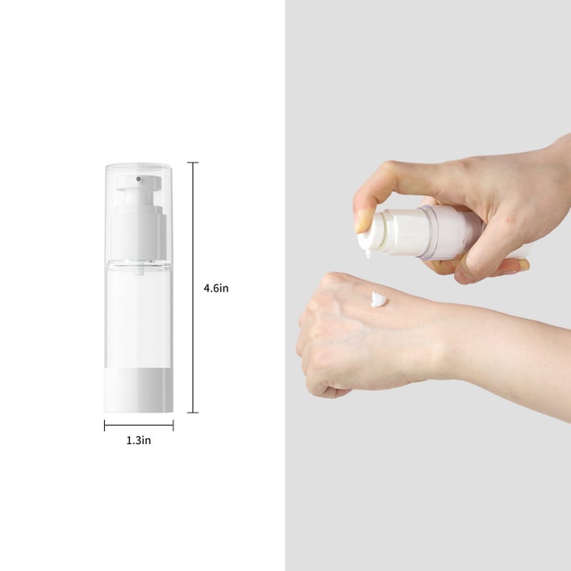 longway 1 Oz 30ml Clear Airless Cosmetic Cream Pump Bottle Travel Size Dispenser Refillable Containers/Foundation for Shampoo (Pack of 6) - Image 4