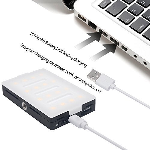 Venidice LUX-1600 Mini LED Video Light Panel On Camera Light Portable CRI95 Bi-Color with 16 LED Dimmable Bulbs for DSLR Camera Mobile Phone Camcorder Lighting - Image 5