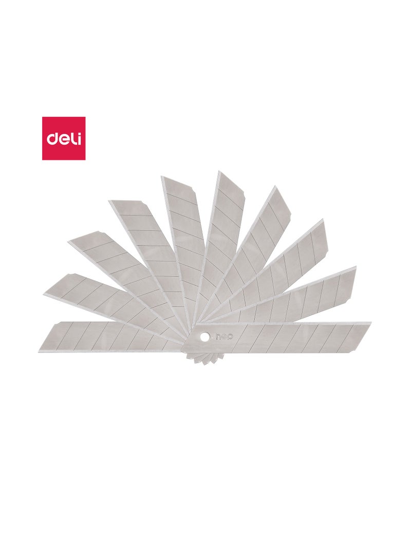 Deli E2011 Cutter Edge 鈥?8 Snap-Off SK5 Steel Edges, Easy Access Packaging, Silver - Image 1