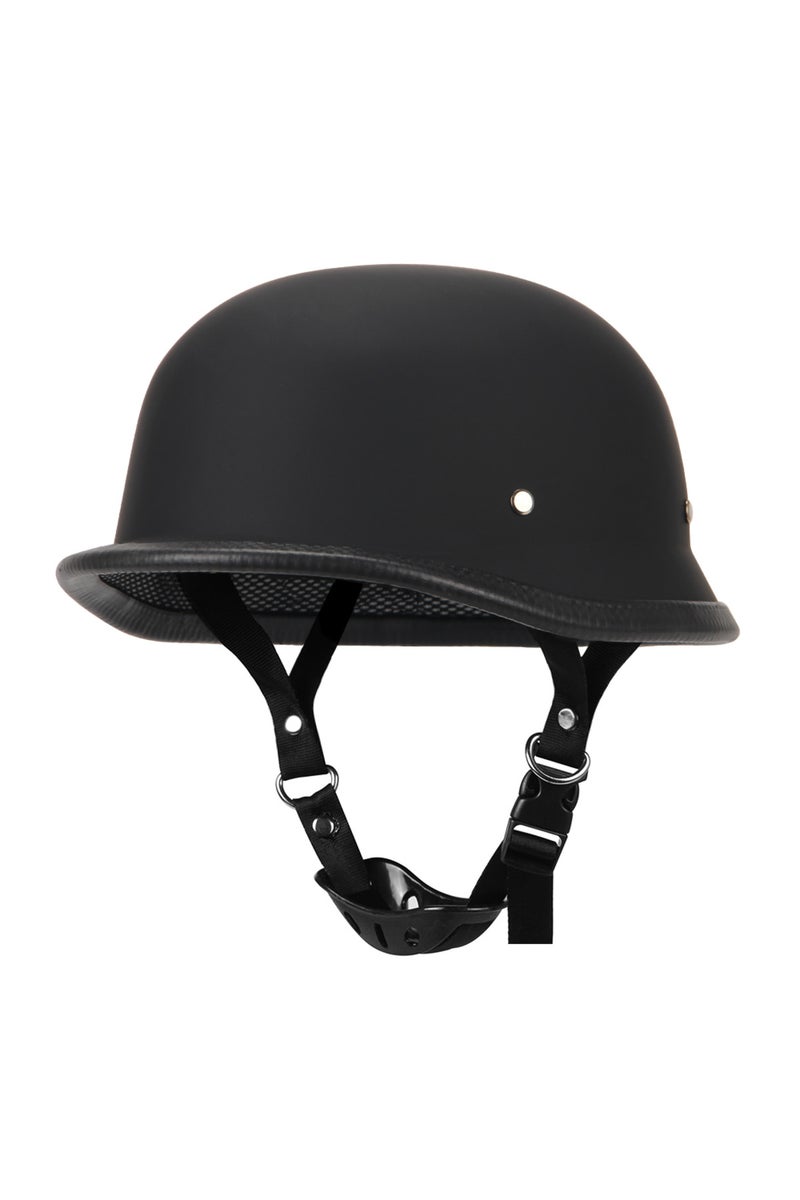 خوذة دراجة نارية نصفية سوداء غير لامعة M 307، مصنوعة من الجلد الألماني، بتصميم كلاسيكي، من كاسكو موتو، مفتوحة من الأمام