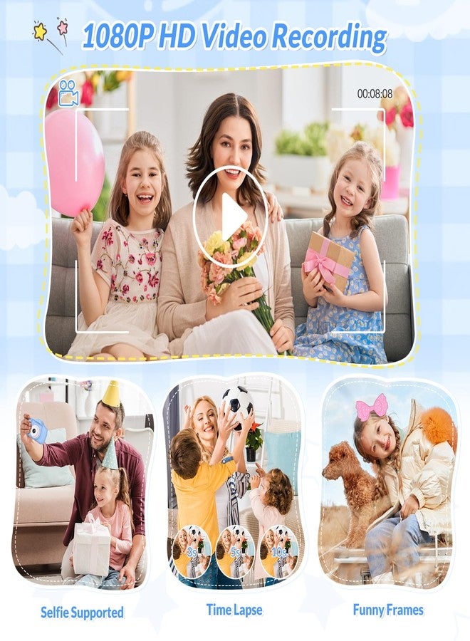 Mafiti Kids Camera,26MP HD Mini Selfie Digital Camera for Kids,Toddler Camera1080P Video,Outdoor Toy for Holiday,Birthday Xmas Gift for 3-8 Years Old Girl Boy,Blue - Image 4