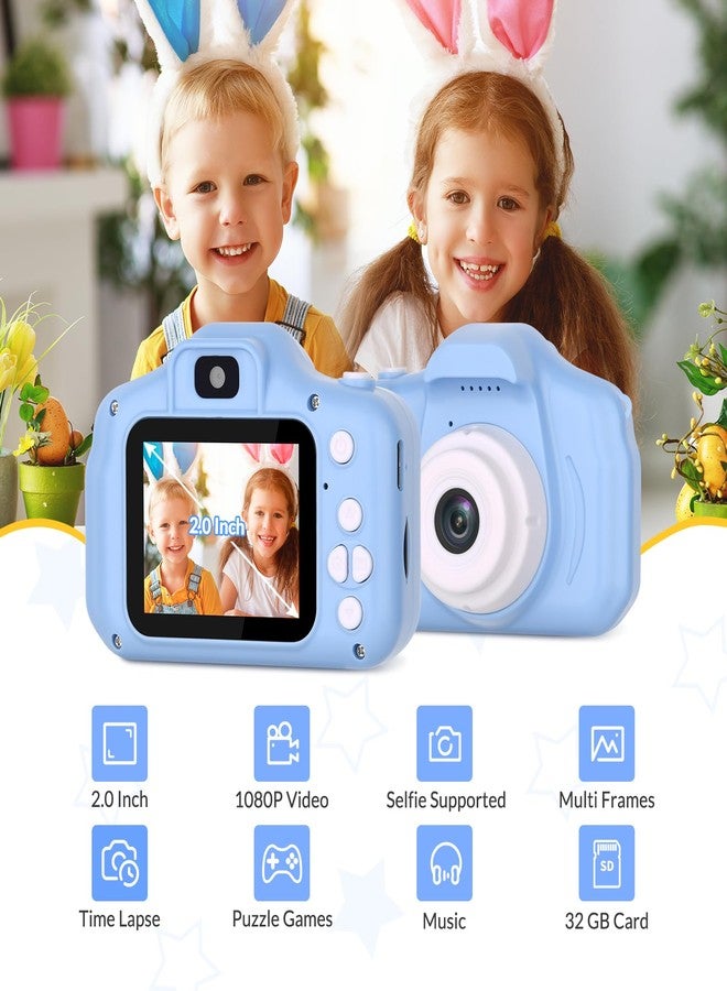 Mafiti Kids Camera,26MP HD Mini Selfie Digital Camera for Kids,Toddler Camera1080P Video,Outdoor Toy for Holiday,Birthday Xmas Gift for 3-8 Years Old Girl Boy,Blue - Image 2