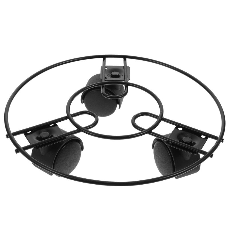 Movable Plant Stand With Wheels 22cm Round Lightweight Flower Pot Holder Indoor Outdoor - Image 2