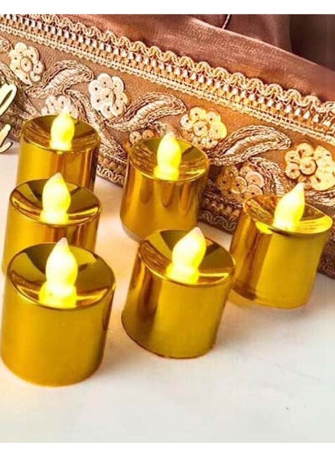 شموع شاي LED ذهبية (6 قطع)