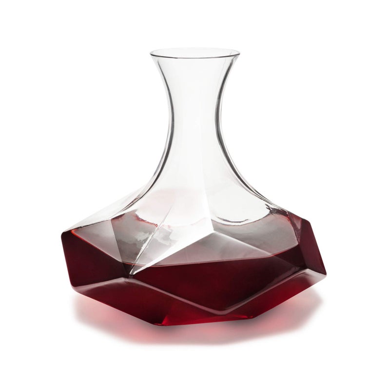 Viski Faceted Wine Decanter LeadFree Crystal Carafe for Red and White Wine with Broad Base for Aeration Elegant Large Pitcher for Wedding Gifts Housewarming Essentials 64 oz 19 L Set of 1 - Image 2