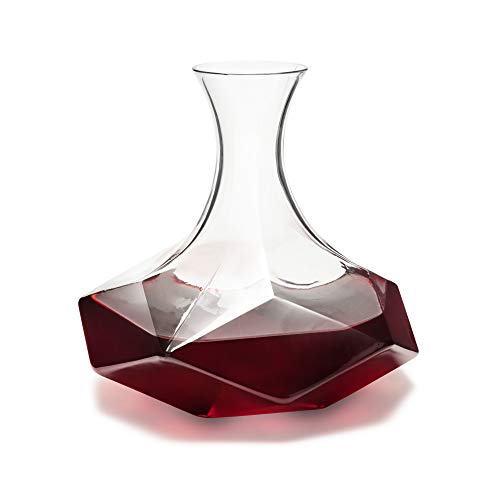 Viski Faceted Wine Decanter LeadFree Crystal Carafe for Red and White Wine with Broad Base for Aeration Elegant Large Pitcher for Wedding Gifts Housewarming Essentials 64 oz 19 L Set of 1 - Image 1