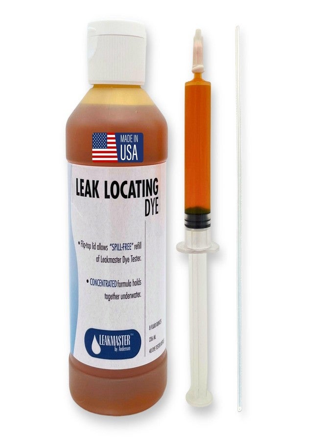 Leakmaster Pool Leak Detection Kit - 8 oz Yellow Dye with Reusable Syringe - High-Visibility Leak Finder for Pools, Hot Tubs & Spas - 40+ Refills- Professional Water Tracing Tool - Image 1