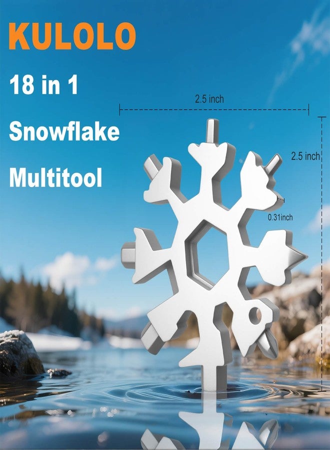 KULOLO Stocking Stuffers For Men - 18 in 1 Snowflake Multitool for Men, Mens Gift for Christmas, Gift for Dad, Snowflake Bottle Opener/Screwdriver Kit/Wrench Kit, Durable and Easy To Carry - Image 2