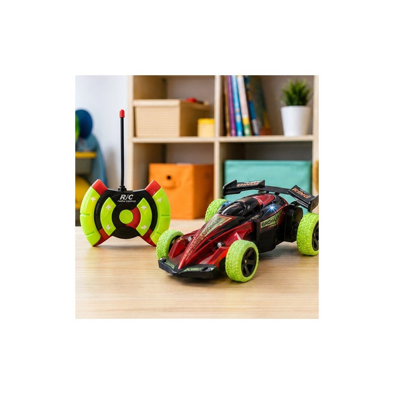 Speed Control | RC Racing Car Toy, Red and Black with Green Wheels, RC Formula Car with Controller - Image 3