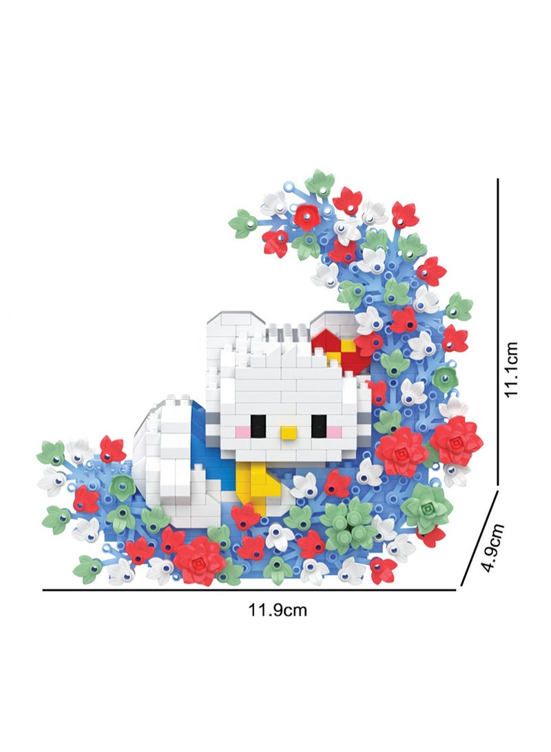 Tiny Particle Assembly Building Block Toys Educational Cartoon Doll Desktop Ornaments Gifts (Flower Moon Kitten) - Image 2