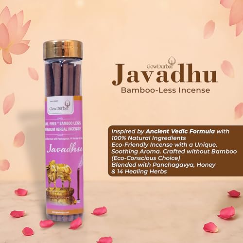 GOW DURBAR GowDurbar Bamboo-Less Javadhu Agarbatti 75g (Pack of 2) | Organic Incense Sticks with Panchagavya, Honey & 14 Herbs | Eco-Friendly Rejuvenating Aroma | for Pooja, Yoga & Meditation - Image 3