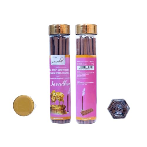 GOW DURBAR GowDurbar Bamboo-Less Javadhu Agarbatti 75g (Pack of 2) | Organic Incense Sticks with Panchagavya, Honey & 14 Herbs | Eco-Friendly Rejuvenating Aroma | for Pooja, Yoga & Meditation - Image 1