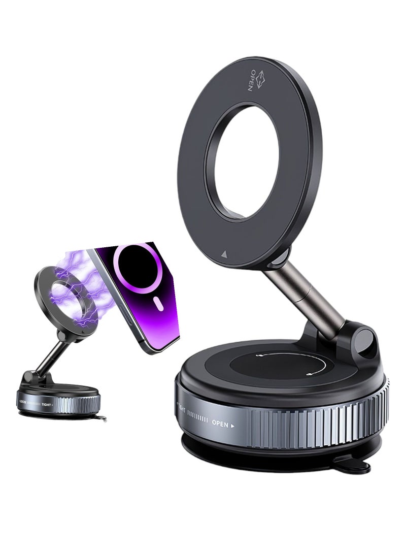 فيندكس حامل هاتف مغناطيسي قابل للدوران، حامل هاتف للسيارة بزاوية 360 درجة مع كوب شفط مفرغ، حامل عالمي للهواتف الذكية للأسطح الملساء X68 - Image 1