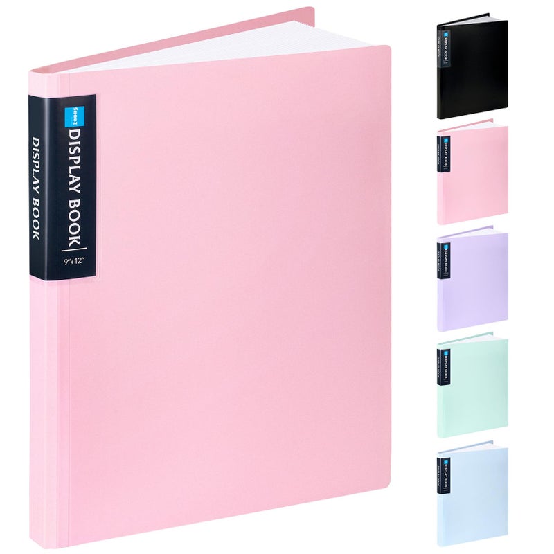 Sooez Art Portfolios 9"x12", 40 Pockets Large Portfolio Folder Display 80 Pages, Heavy Duty Art Portfolio Folder with Clear Sheet Protectors, Presentation Book for Artwork Document Organizer Binder - Image 1