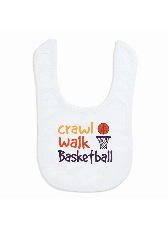 ChalkTalkSPORTS Basketball Baby & Infant Bib ; Crawl Walk Basketball ; Soft Microfiber Bib - Image 2