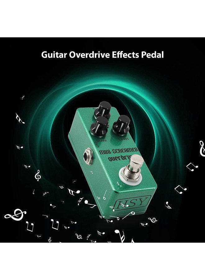 Generic Guitar Overdrive Pedal Electric Guitar Effects Pedal True Bypass Zinc Alloy Shell DC 9V 6.35mm Input/Output Interface Drive/Lever/Tone 3 Knobs  Mini Guitar Overdrive Effector  - Image 4