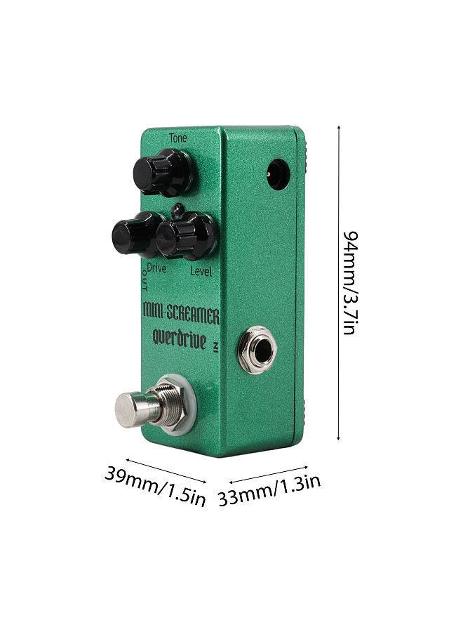 Generic Guitar Overdrive Pedal Electric Guitar Effects Pedal True Bypass Zinc Alloy Shell DC 9V 6.35mm Input/Output Interface Drive/Lever/Tone 3 Knobs  Mini Guitar Overdrive Effector  - Image 3