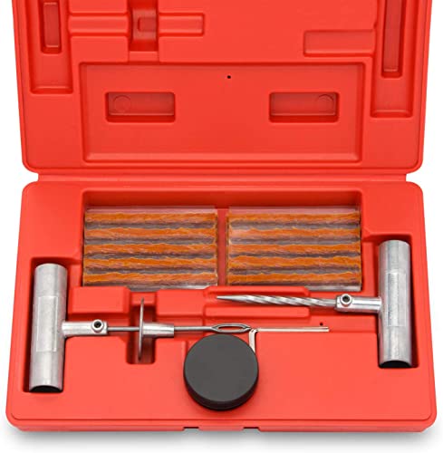 Tooluxe 50002L - مجموعة إصلاح الإطارات الشاملة الثقيلة 35 قطعة مع السدادات، مجموعة إصلاح إطارات مسطحة، مثالية للإطارات على السيارات والشاحنات والدراجات النارية، ATV الطوارئ على جانب الطريق، مجموعة سدادات الإطارات - Image 1