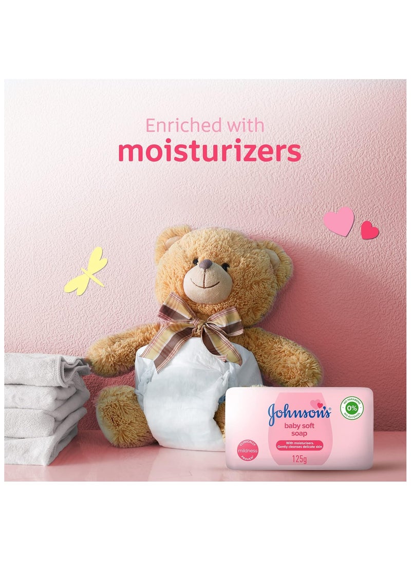 Johnson's Baby Soft Soap 6 X 125 Gm - Image 3