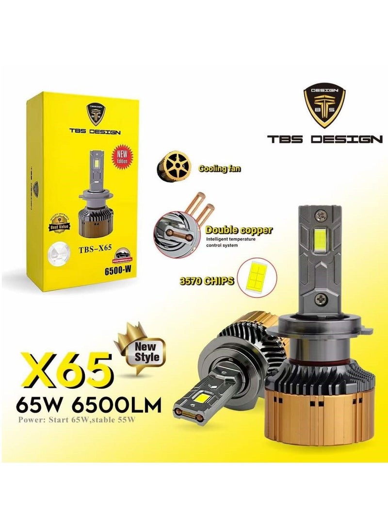 TBS DESIGN 2 Pieces H11 130W LED Headlight Bulb Assembly 13000 Lumens Xtreme Bright With Color Temperature 6500K 