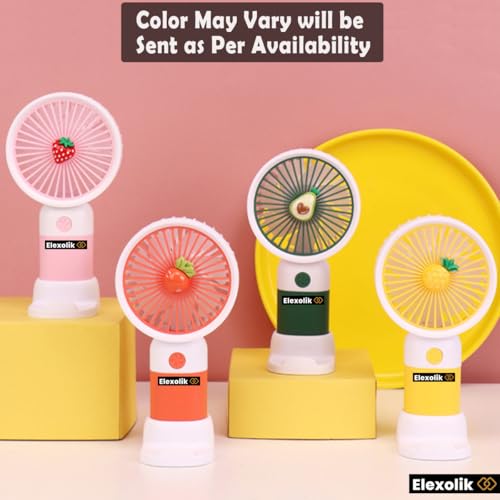 Elexolik Handheld Mini fan rechargeable Battery High Wind Flow for Travel, Kids, Kitchen, Indoor, Outdoor Use Light Weight, Low Noise (1U, Color May Vary) - Image 3