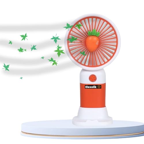 Elexolik Handheld Mini fan rechargeable Battery High Wind Flow for Travel, Kids, Kitchen, Indoor, Outdoor Use Light Weight, Low Noise (1U, Color May Vary) - Image 1