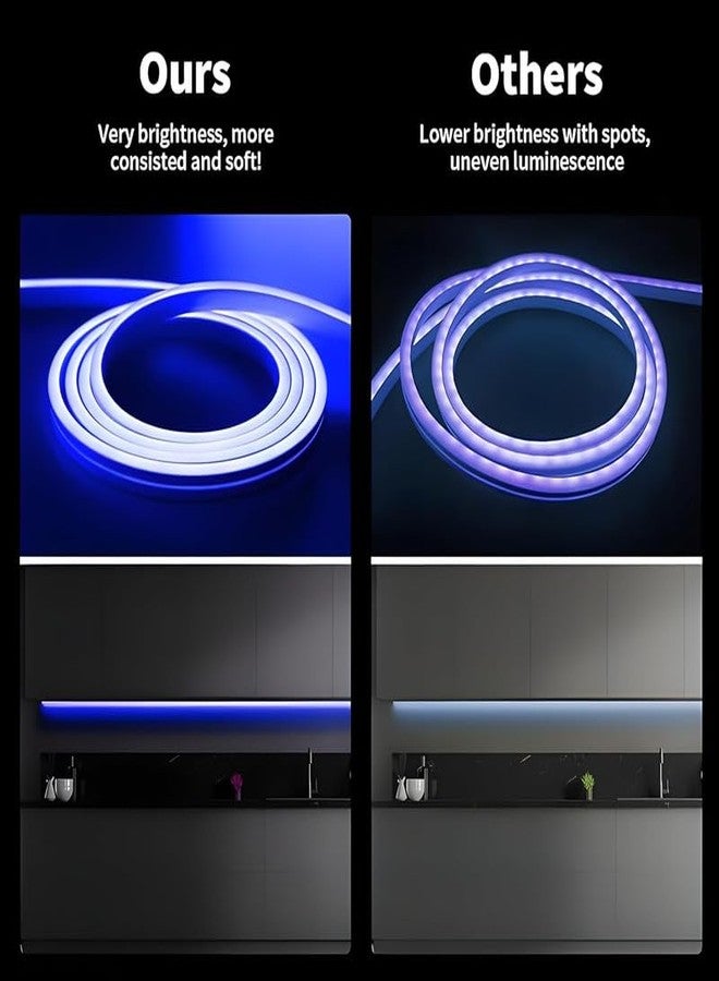 BUDWILL 5-Meter Blue Neon Light Strip with 600 LEDs and 12V Adapter – Ideal for Wall Decorations, Parties, Celebrations, Bars, and Custom Neon Displays (Pack of 1) - Image 5