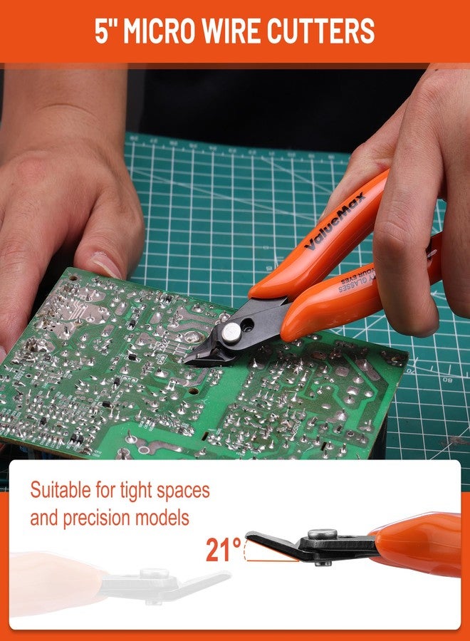 ValueMax Flush Cutters 6 Pack, 5" Micro Precision Side Cutter Pliers Spring-loaded, Small Diagonal Cutters for Jewelry Making, Electronics, Zip Ties, Model Craft - Image 5