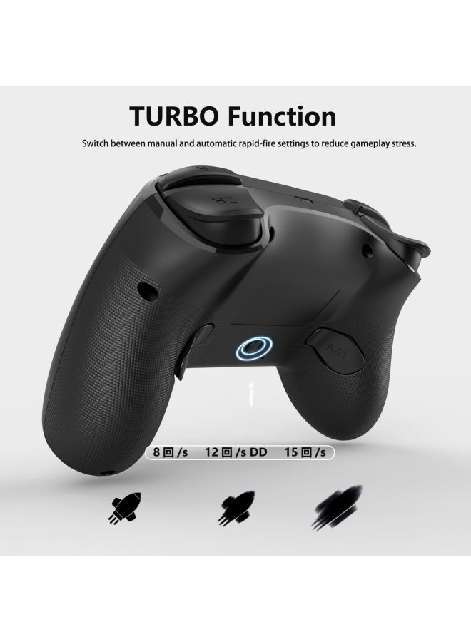 Wireless Switch Controllers for Nintendo Switch, 6-Axis Gyro, Turbo Function, 7-Color RGB Lights, Compatible with Switch1/Switch2/PC (Wired)/iOS, All Functions Included with a Stylish Design and Cute Color - Yellow - Image 3