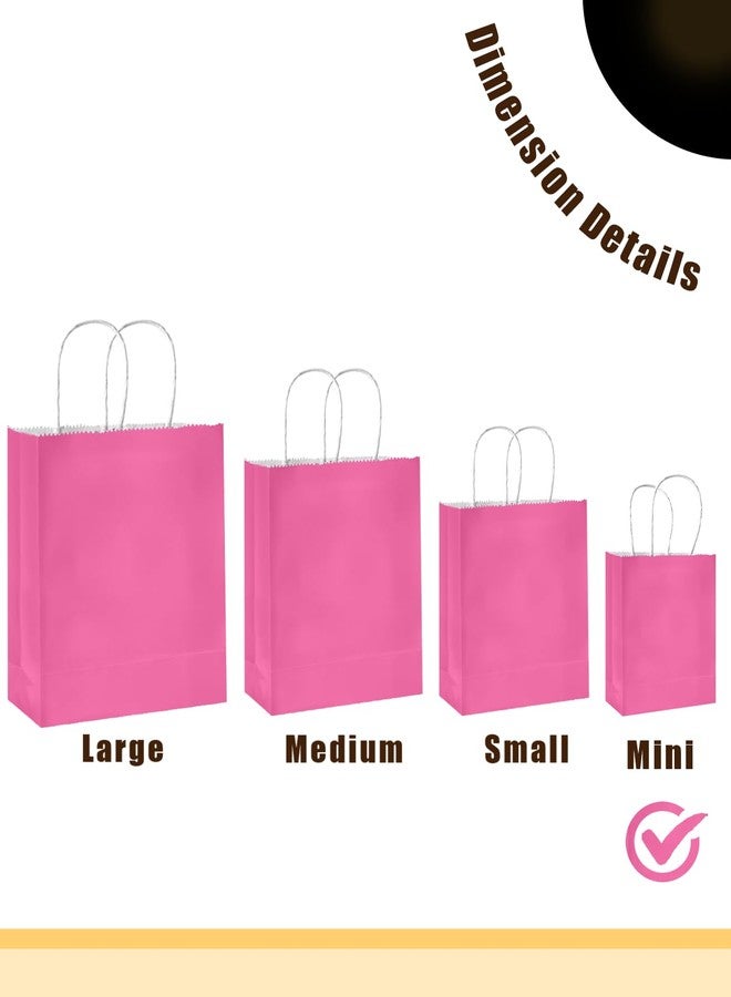 qiqee 24PCS Mini Gift Bag with Handles Bulk 4.5"x2.5"x6" Gift Bags Pink Bags Multiple Uses - Image 2