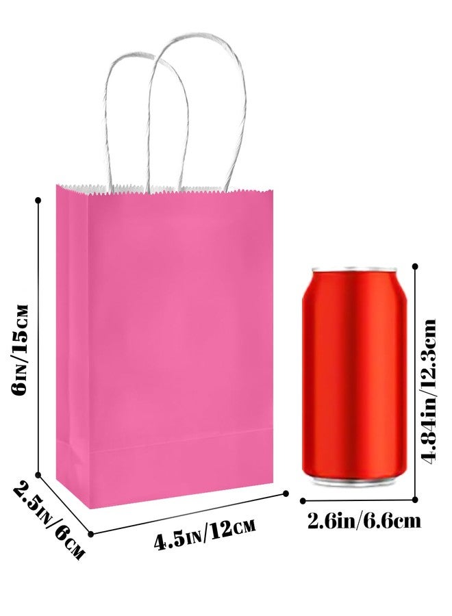 qiqee 24PCS Mini Gift Bag with Handles Bulk 4.5"x2.5"x6" Gift Bags Pink Bags Multiple Uses - Image 4