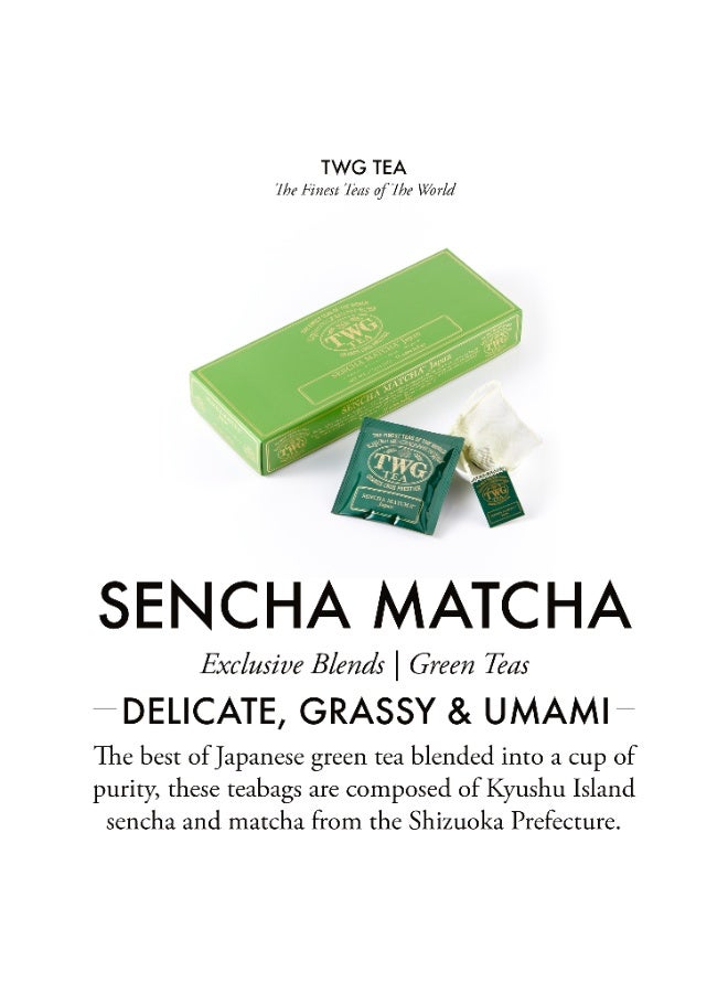 TWG Tea Sencha Matcha | Green Tea | 15 Hand Sewn Cotton Teabags | Gift Set - Image 3