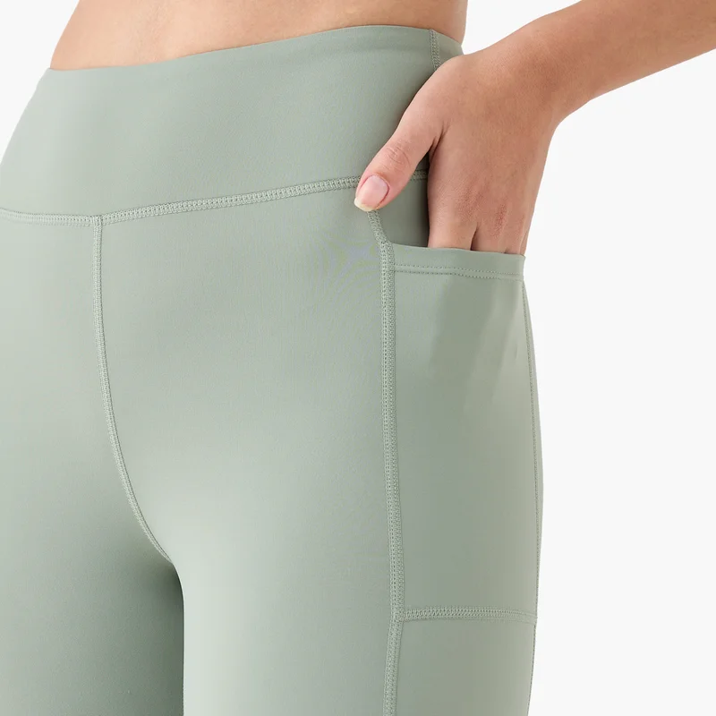 ADOT by Splash Textured Leggings with Elasticated Waistband and Pocket